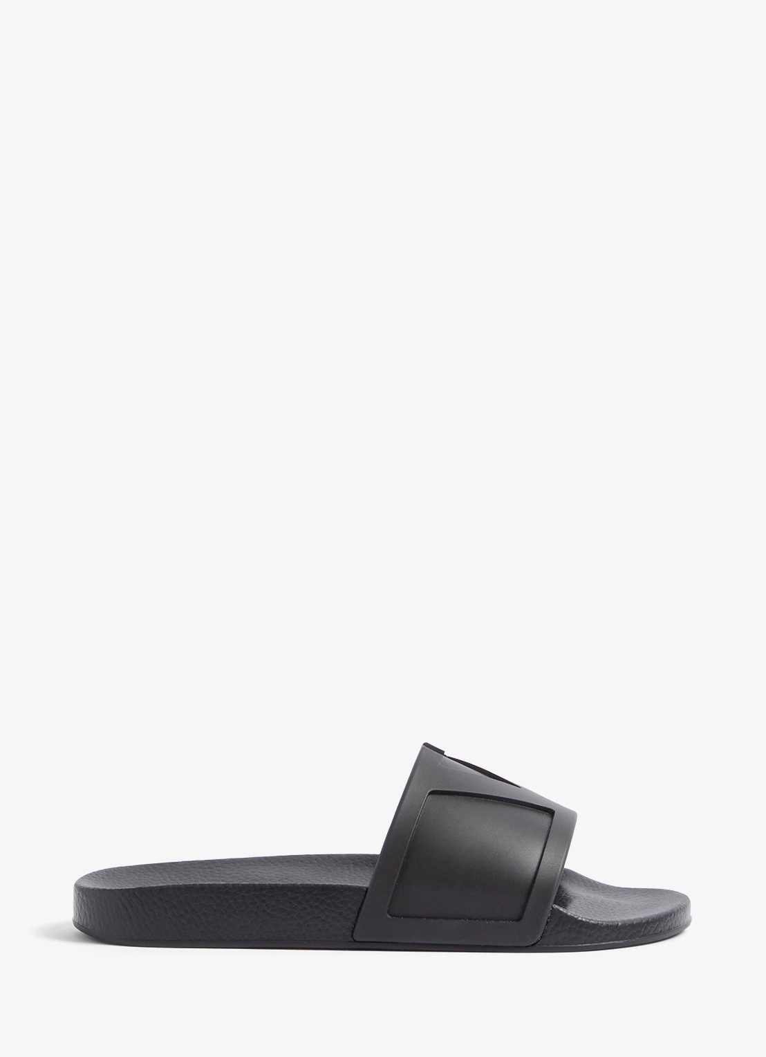 Valentino Garavani Coolslide slipper van rubber - voorkant zwart