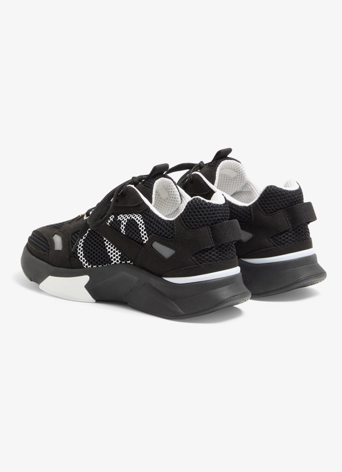 Valentino Garavani Demivee sneaker met suède details - achterkant zwart