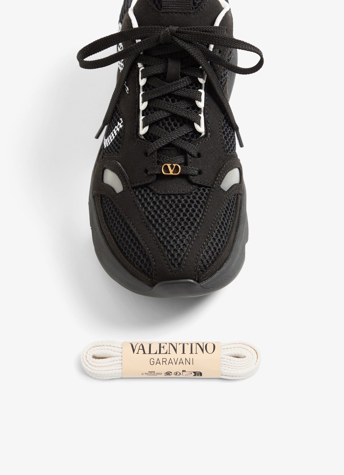 Valentino Garavani Demivee sneaker met suède details - detail 6 zwart