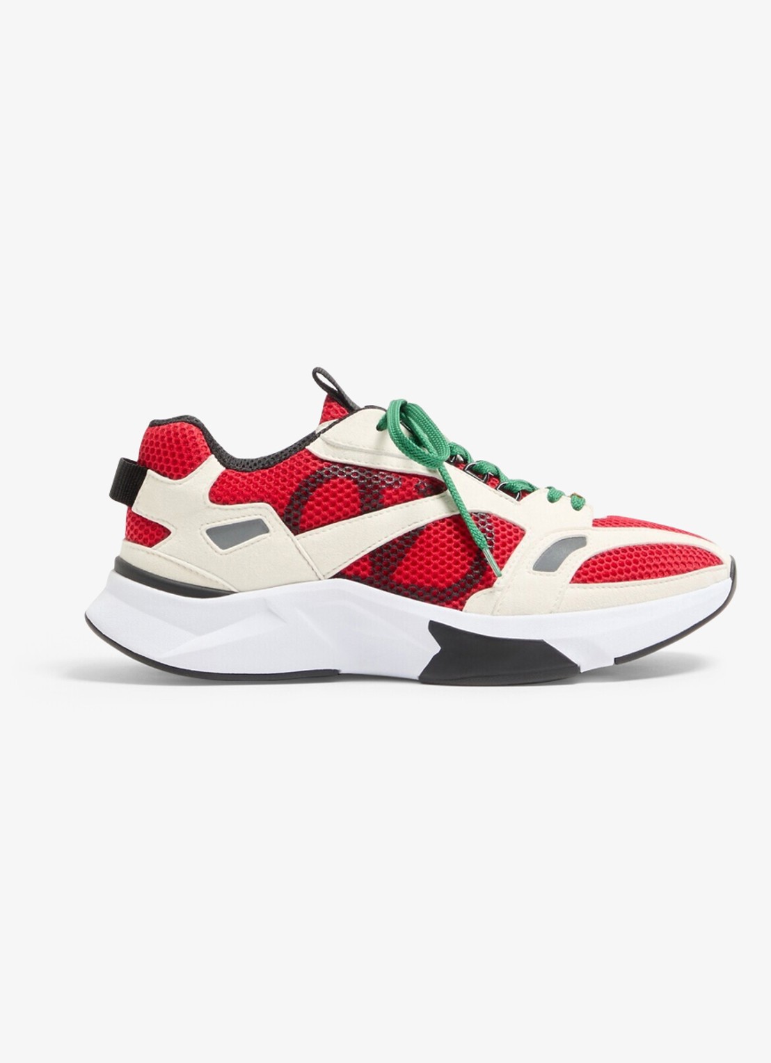 Valentino Garavani Demivee sneaker met suède details - voorkant rood