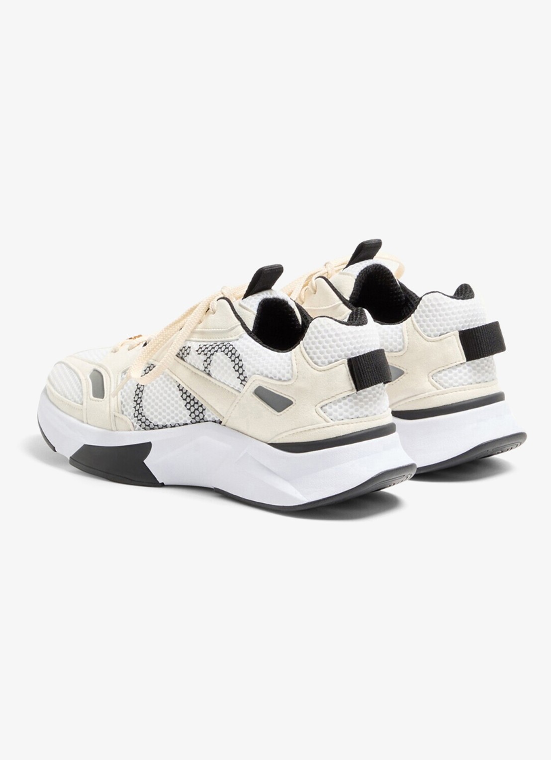 Valentino Garavani Demivee sneaker met suède details - achterkant 3 gebroken wit