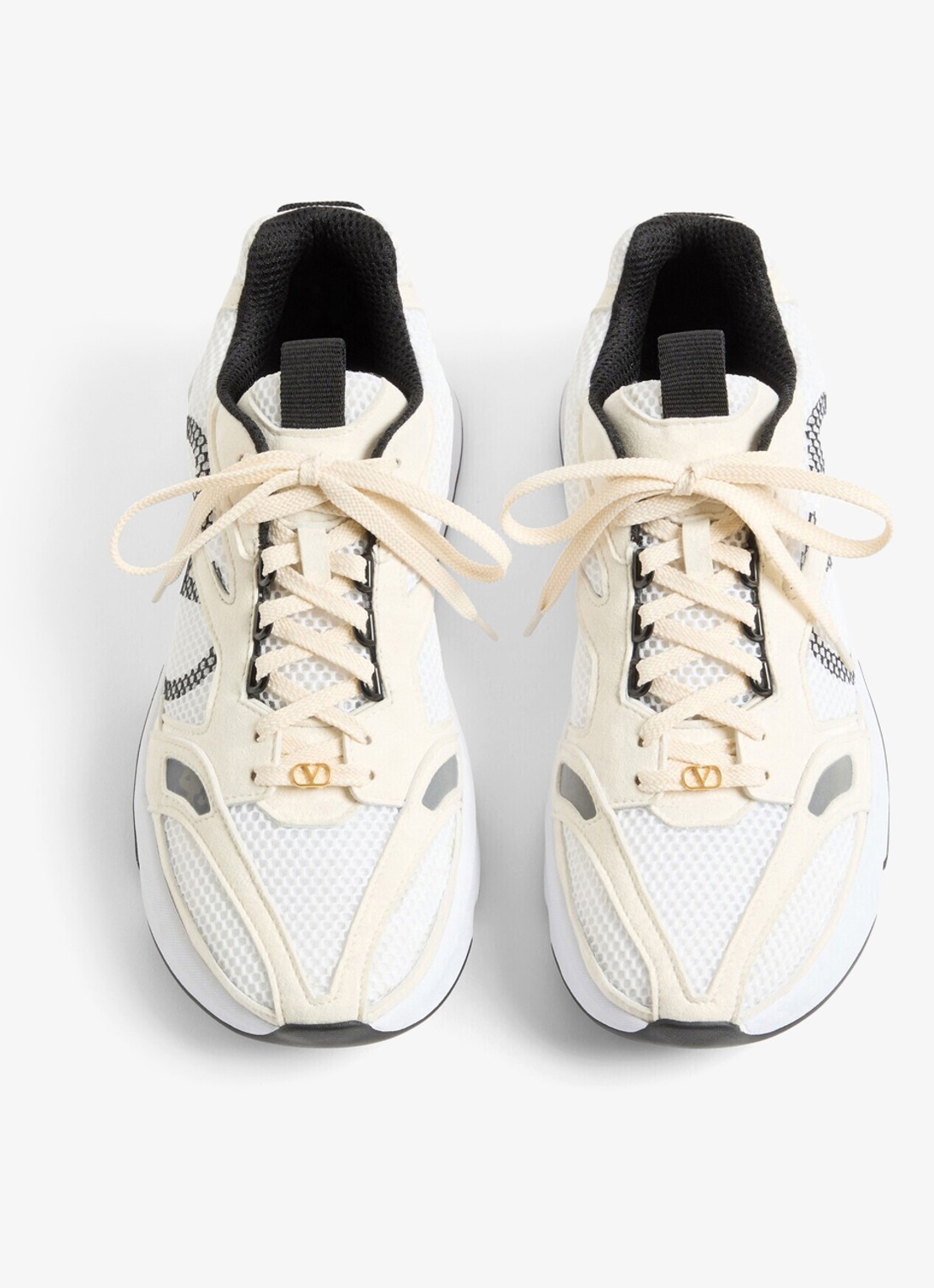Valentino Garavani Demivee sneaker met suède details - detail 5 gebroken wit