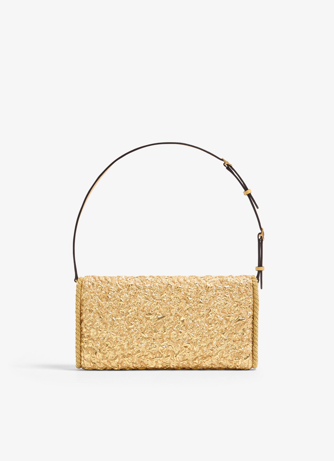 Valentino Garavani DeVain Small schoudertas met jacquard dessin en leren details - achterkant 6 goud