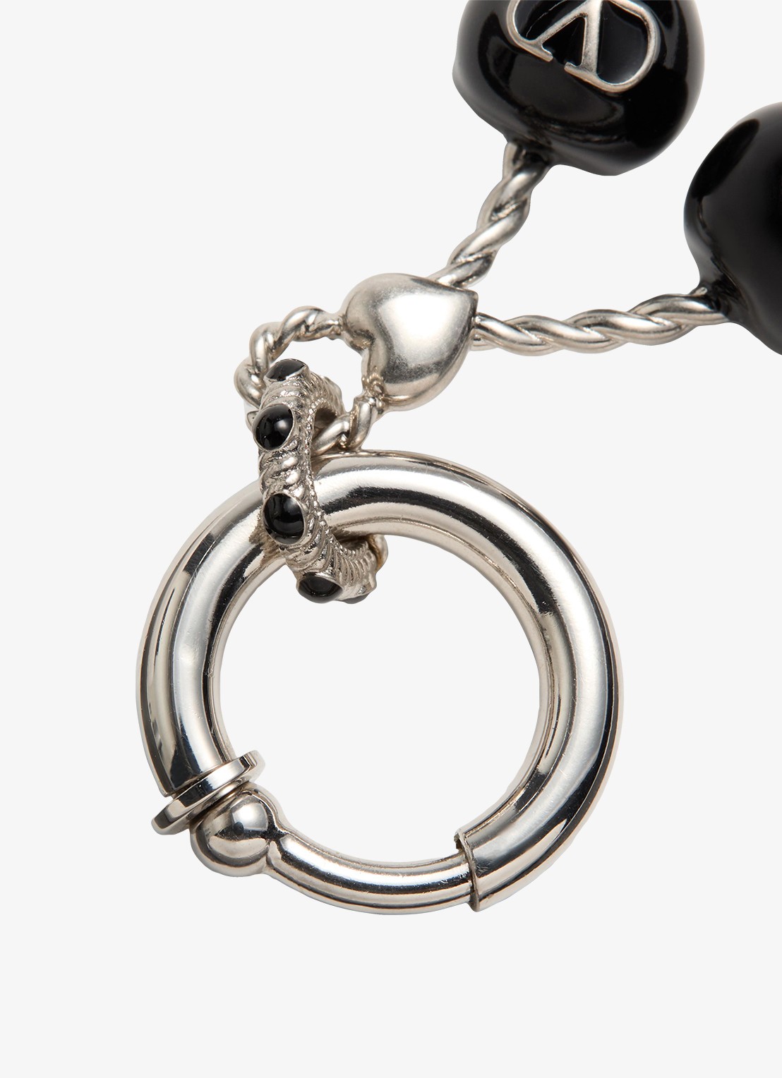Valentino Garavani Enkele oorring met hanger - detail 3 zilver