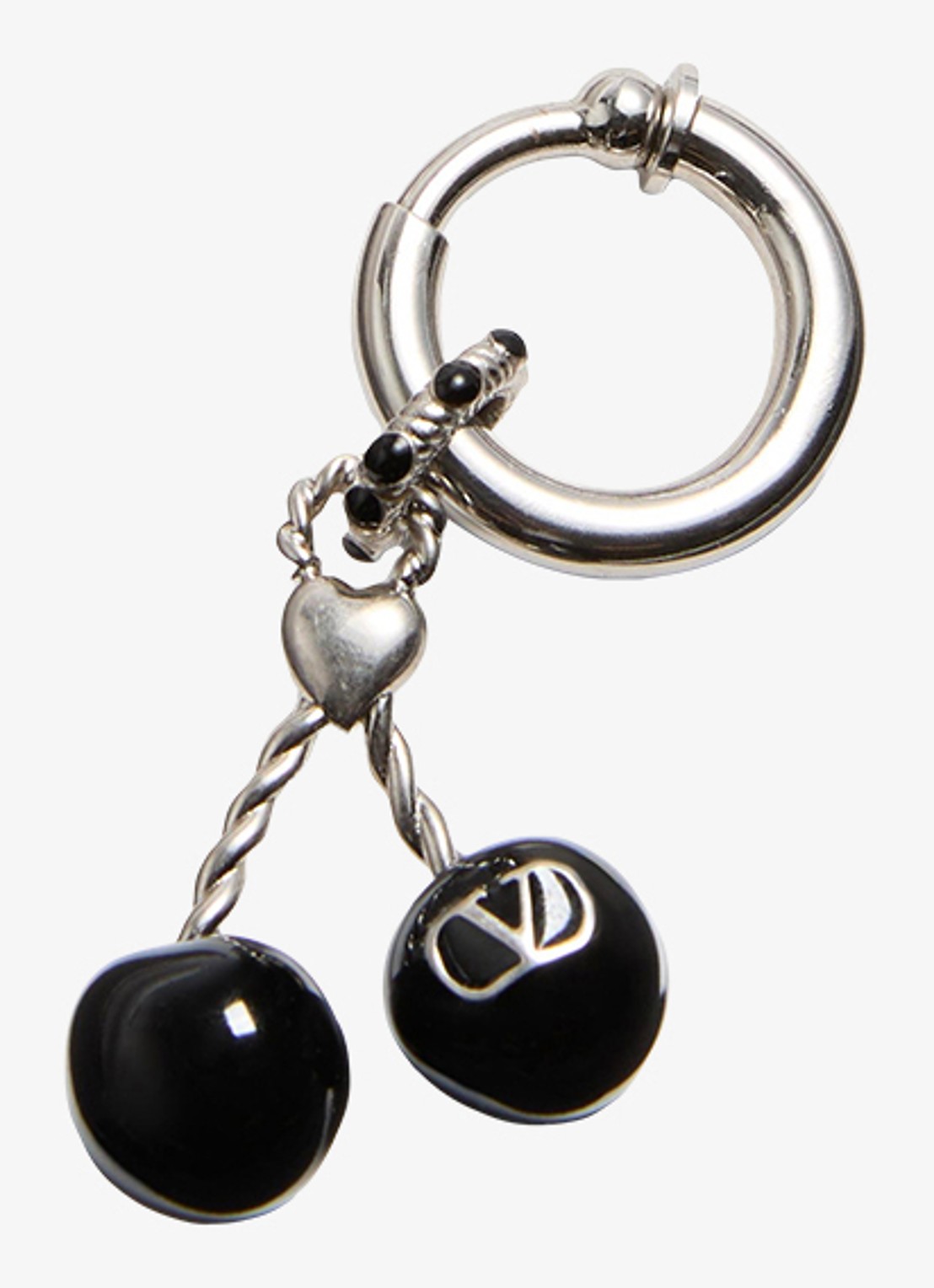 Valentino Garavani Enkele oorring met hanger - detail 4 zilver