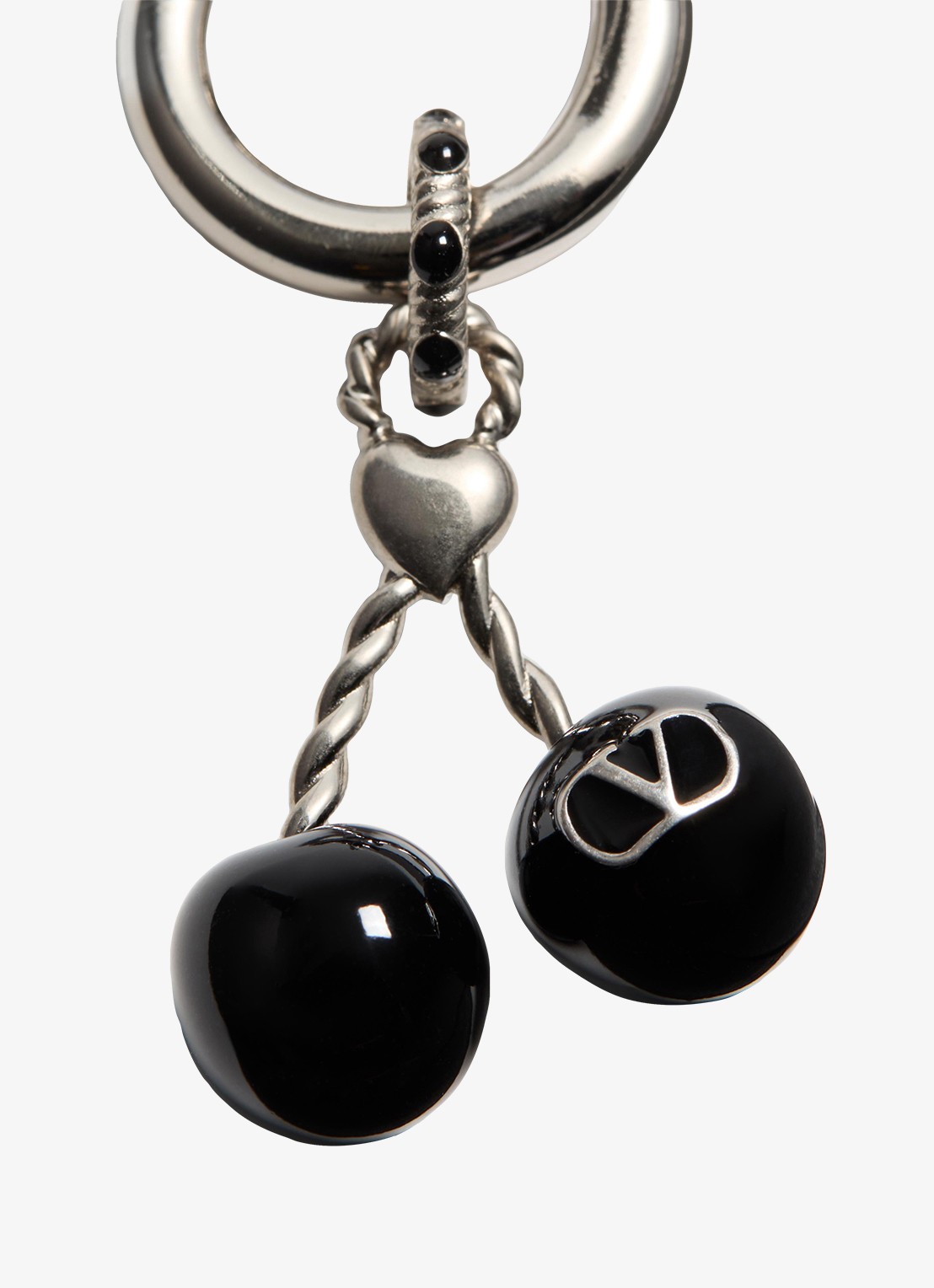 Valentino Garavani Enkele oorring met hanger - detail 5 zilver