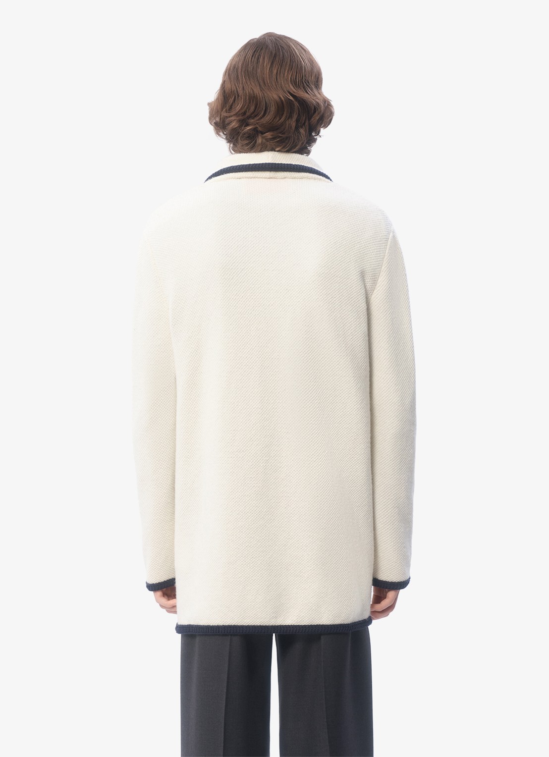 Valentino Garavani Fijngebreid vest in scheerwolblend met opgestikte zakken - achterkant creme