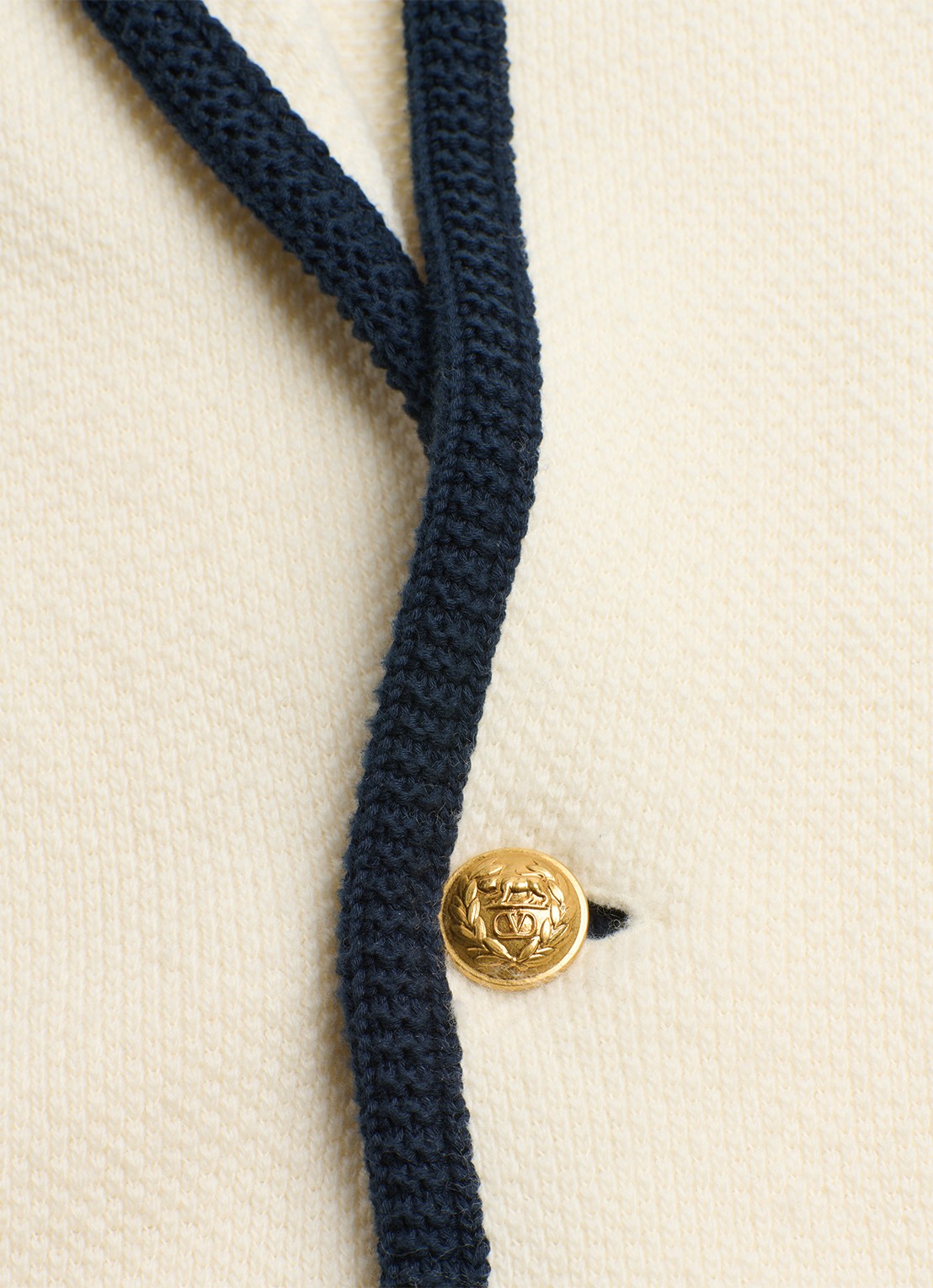 Valentino Garavani Fijngebreid vest in scheerwolblend met opgestikte zakken - detail 6 creme