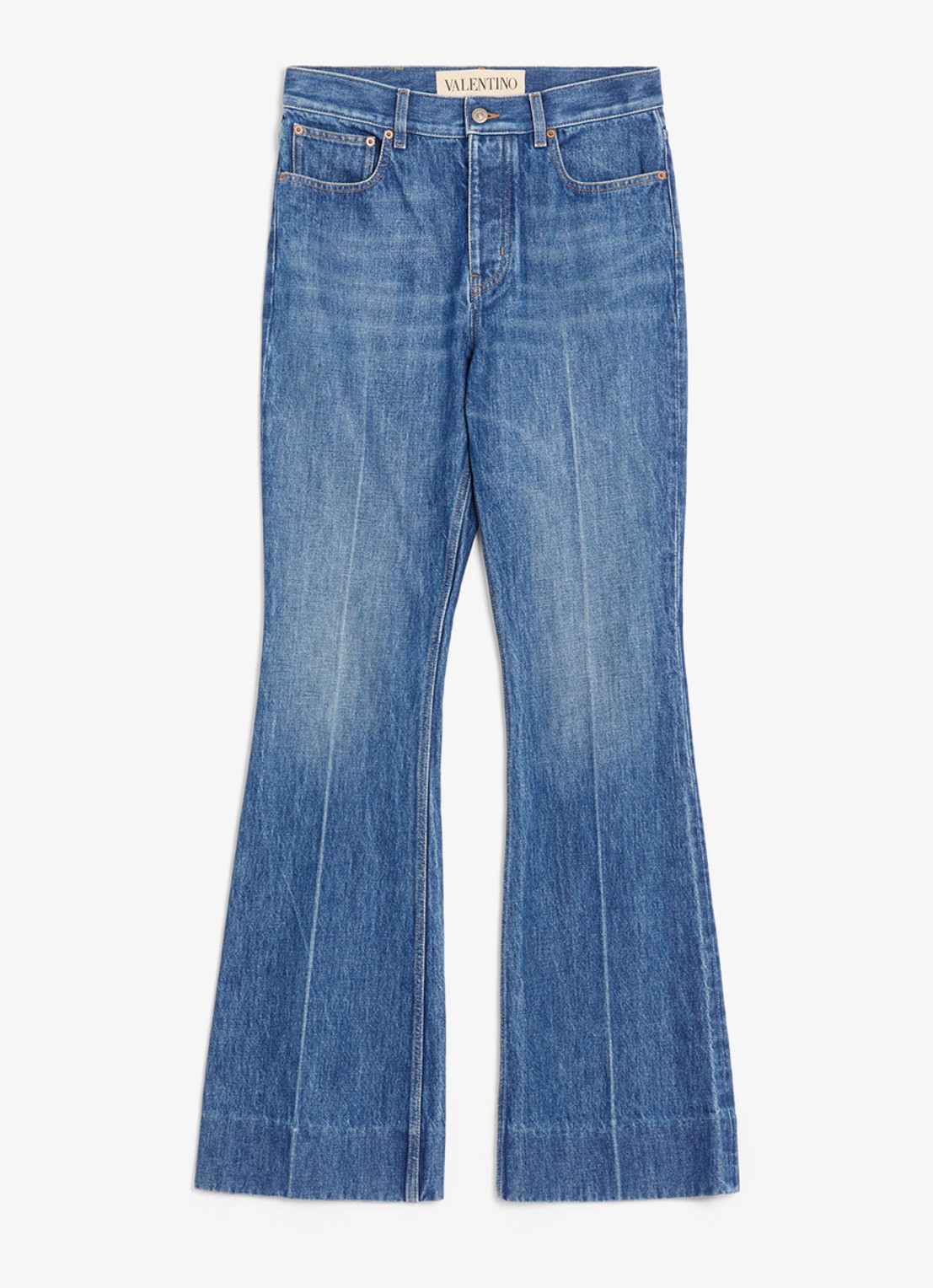 Valentino Garavani Flared jeans met medium wassing - voorkant 4 indigo