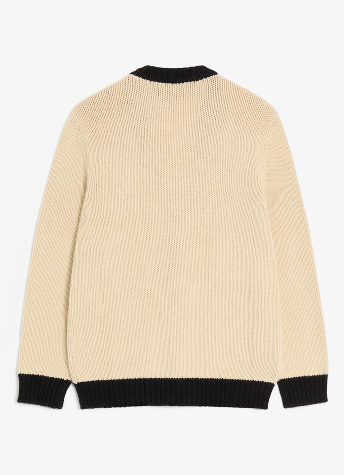 Valentino Garavani Grofgebreid vest van scheerwol met logo - achterkant creme