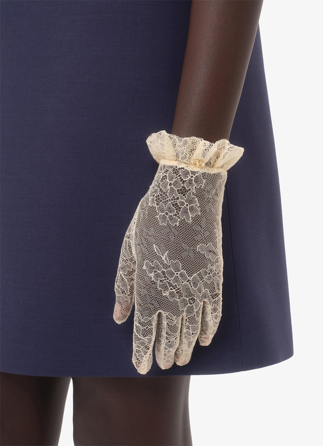 Valentino Garavani Handschoenen van kant - voorkant 2 creme