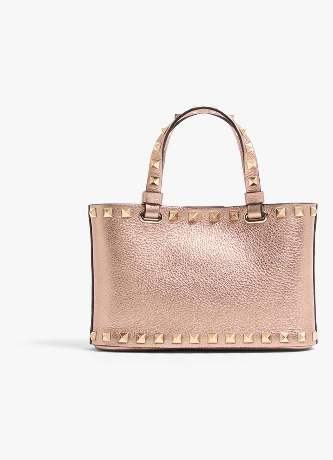 Valentino Garavani Handtas van kalfsleer met metallic finish en studs - achterkant brons