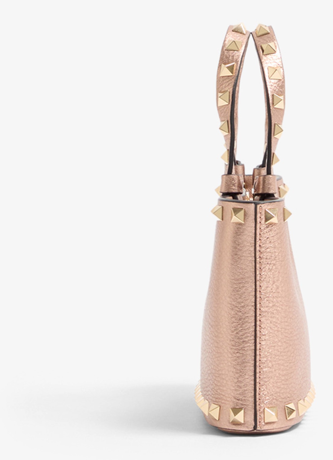 Valentino Garavani Handtas van kalfsleer met metallic finish en studs - detail 5 brons