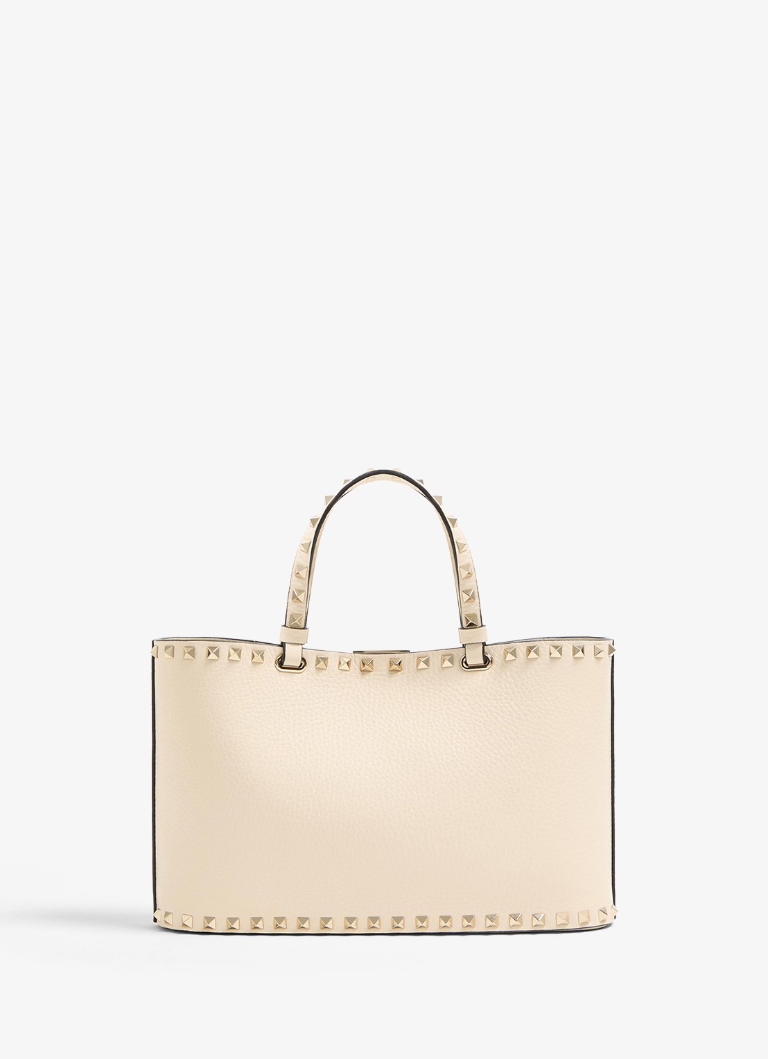 Valentino Garavani Handtas van kalfsleer met studs - achterkant 6 creme