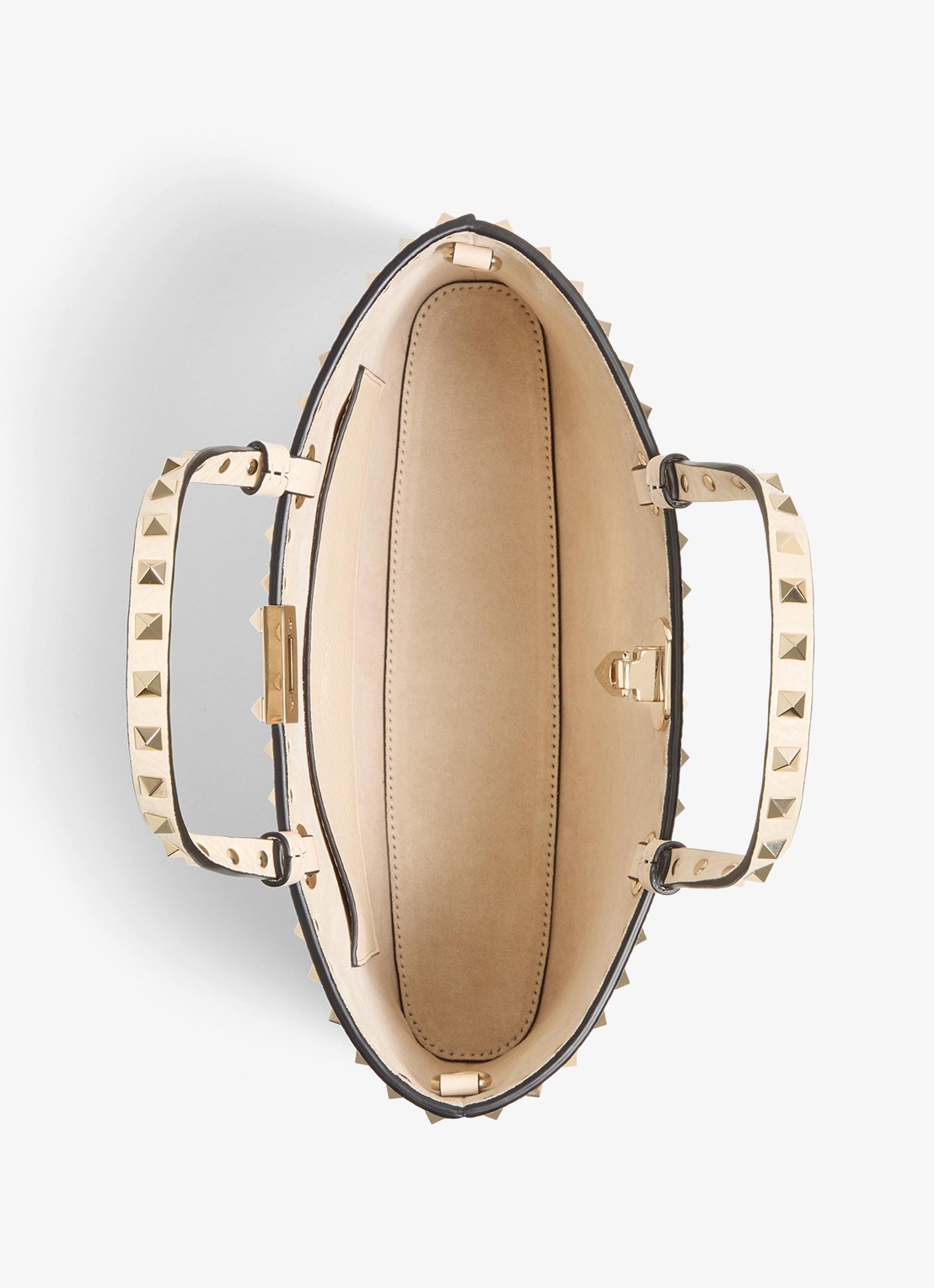 Valentino Garavani Handtas van kalfsleer met studs - detail 4 creme