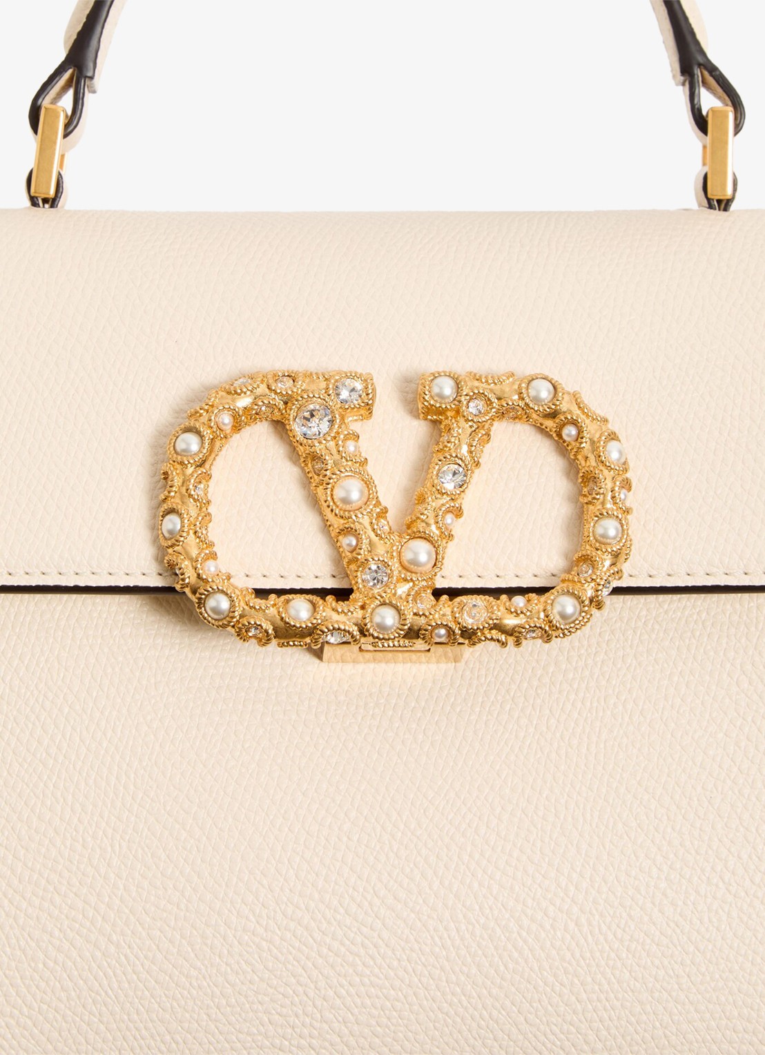 Valentino Garavani Handtas van kalfsleer - detail 2 creme