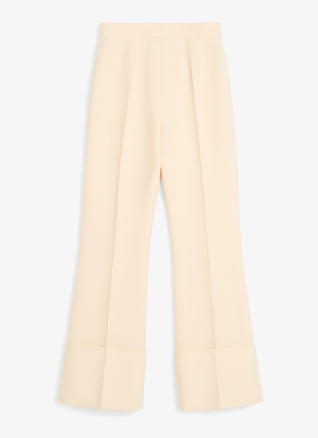Valentino Garavani High waist bootcut fit pantalon in zijdeblend - voorkant 2 creme