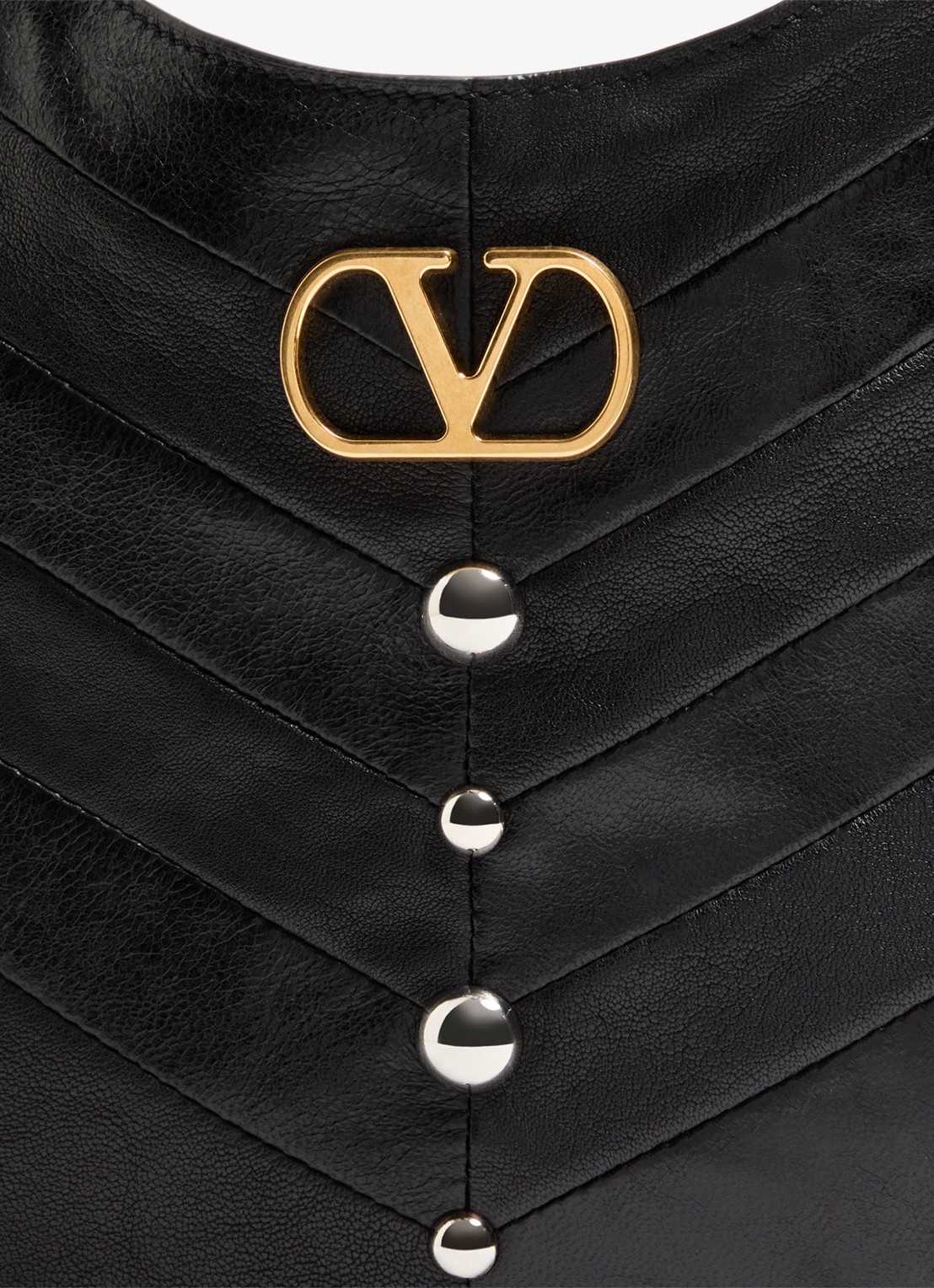 Valentino Garavani Hoboho Small schoudertas van lamsleer met studs - detail 5 zwart
