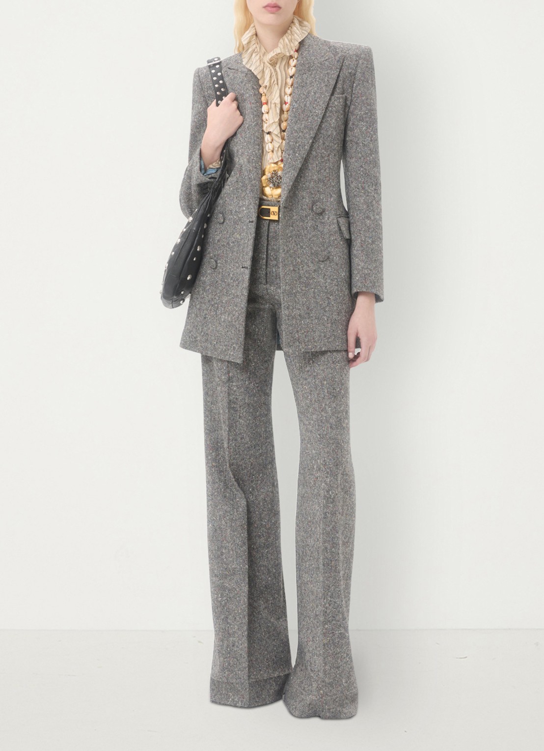 Valentino Garavani Hoboho Small schoudertas van lamsleer met studs - detail 6 zwart