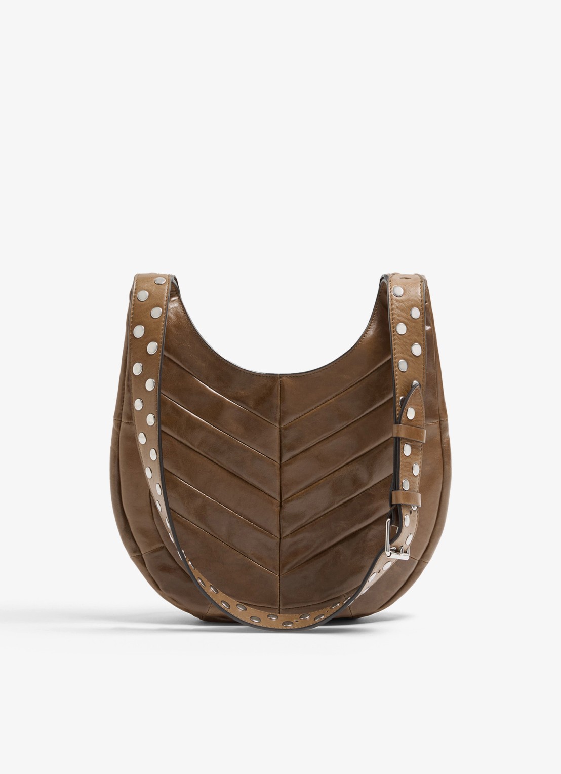 Valentino Garavani Hoboho Small schoudertas van lamsleer - achterkant 8 bruin