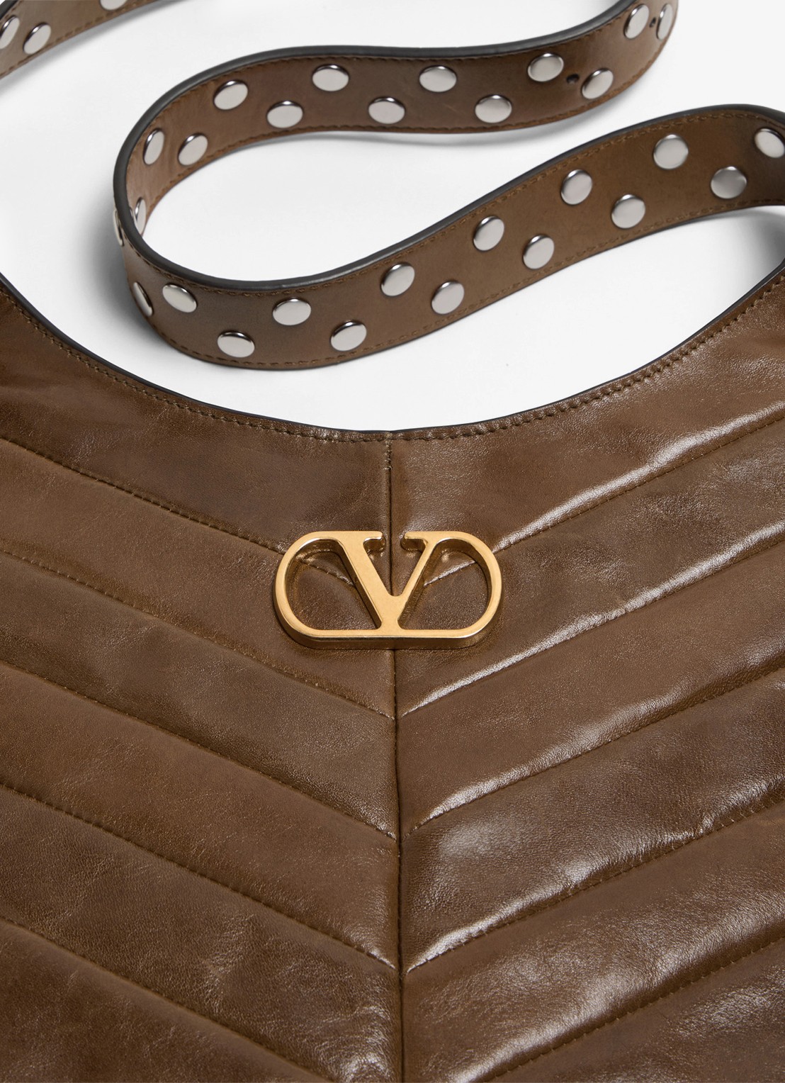 Valentino Garavani Hoboho Small schoudertas van lamsleer - detail 6 bruin