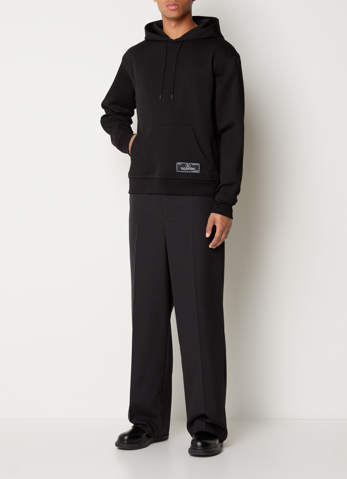 Valentino Garavani Hoodie met logo - voorkant 6 zwart