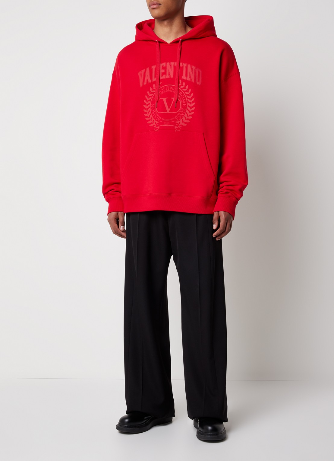 Valentino Garavani Hoodie met logoprint - voorkant 2 rood