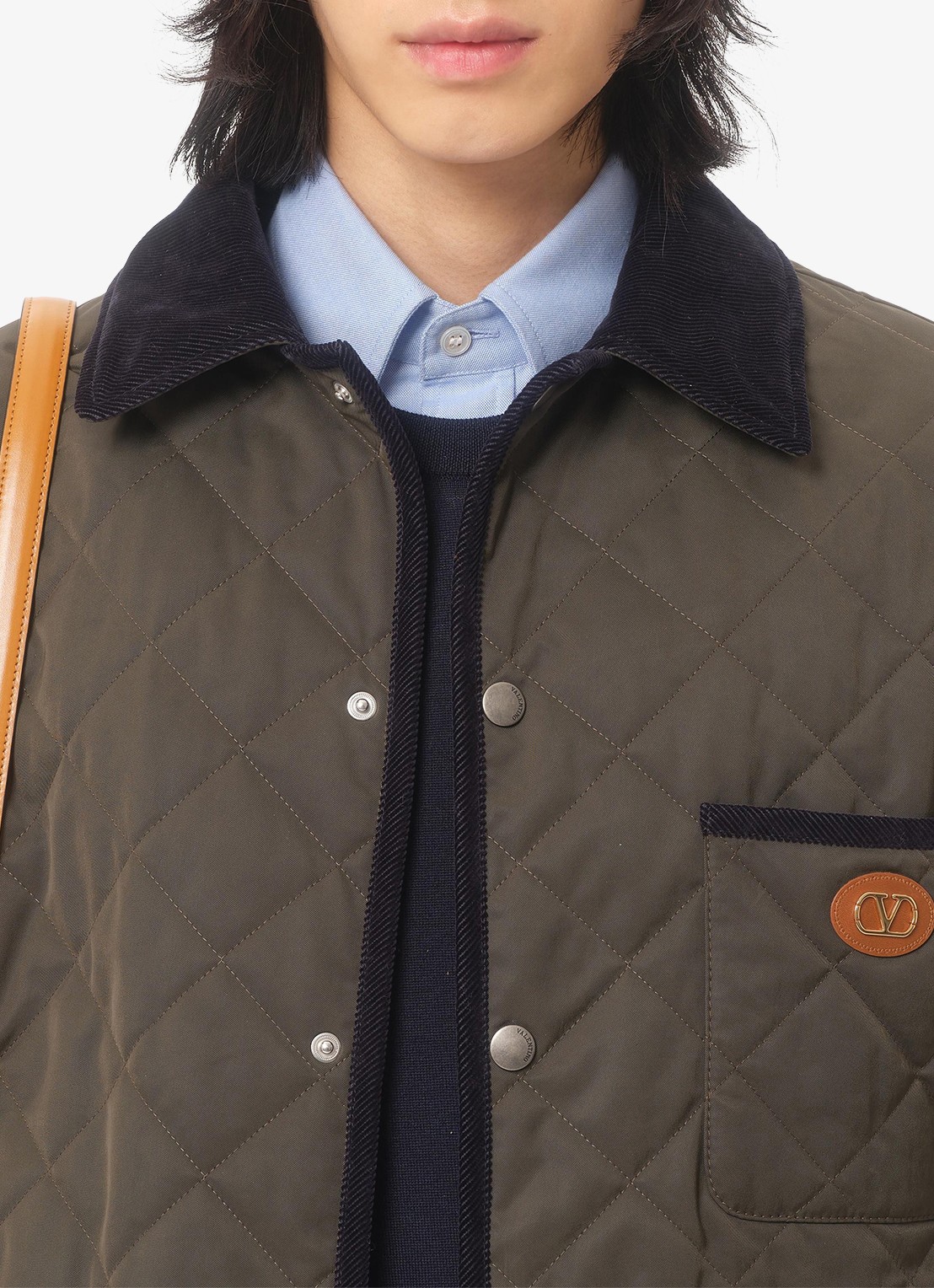 Valentino Garavani Jack met quilt patroon en opgestikte zakken - detail 6 olijfgroen