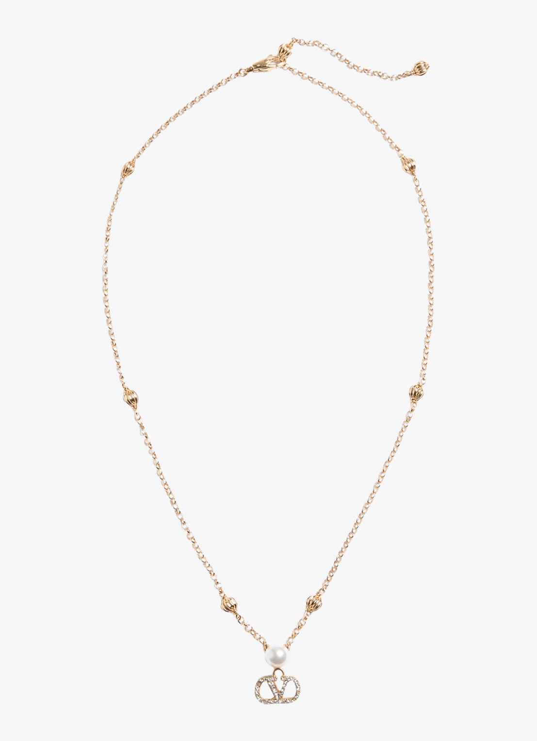 Valentino Garavani Ketting met logo - voorkant goud