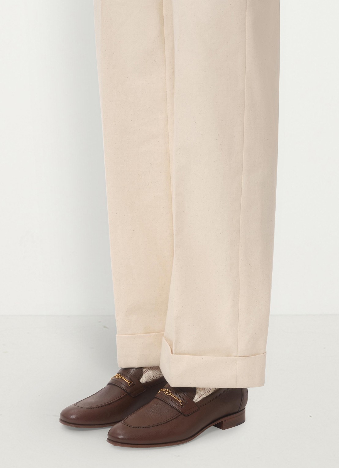 Valentino Garavani Loafer van geitenleer - voorkant 3 bruin