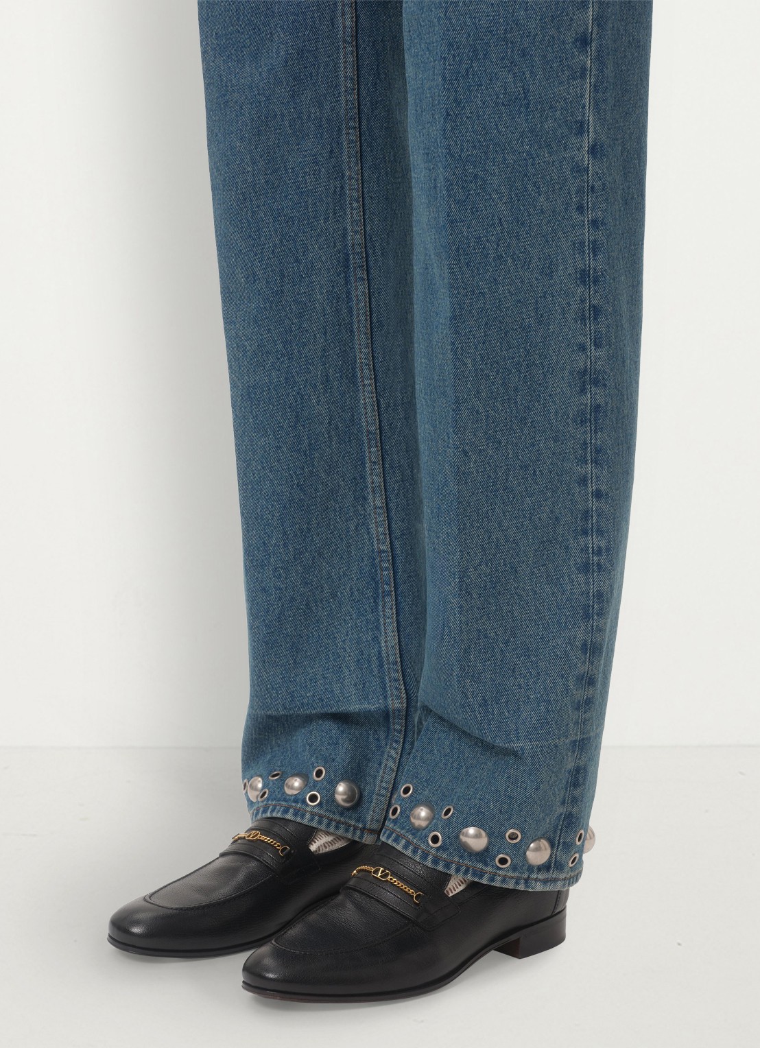 Valentino Garavani Loafer van geitenleer - voorkant 2 zwart