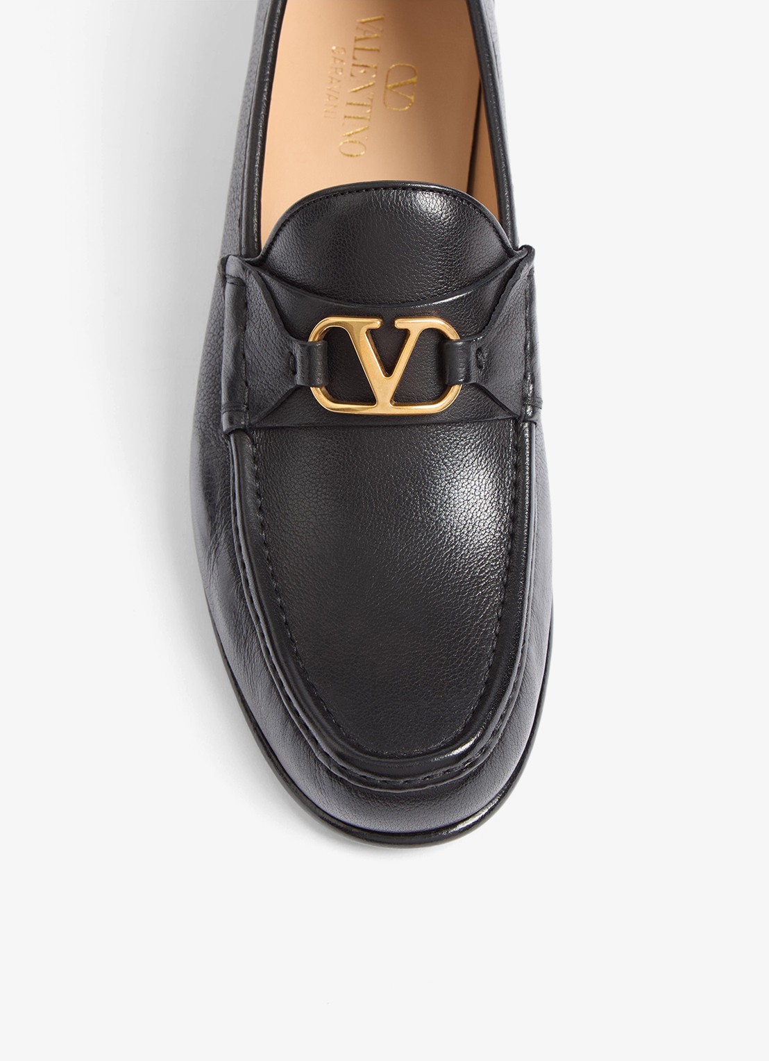 Valentino Garavani Loafer van leer - detail 6 zwart