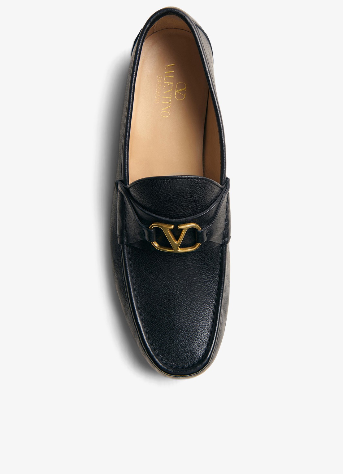 Valentino Garavani Loafer van leer - detail 7 zwart