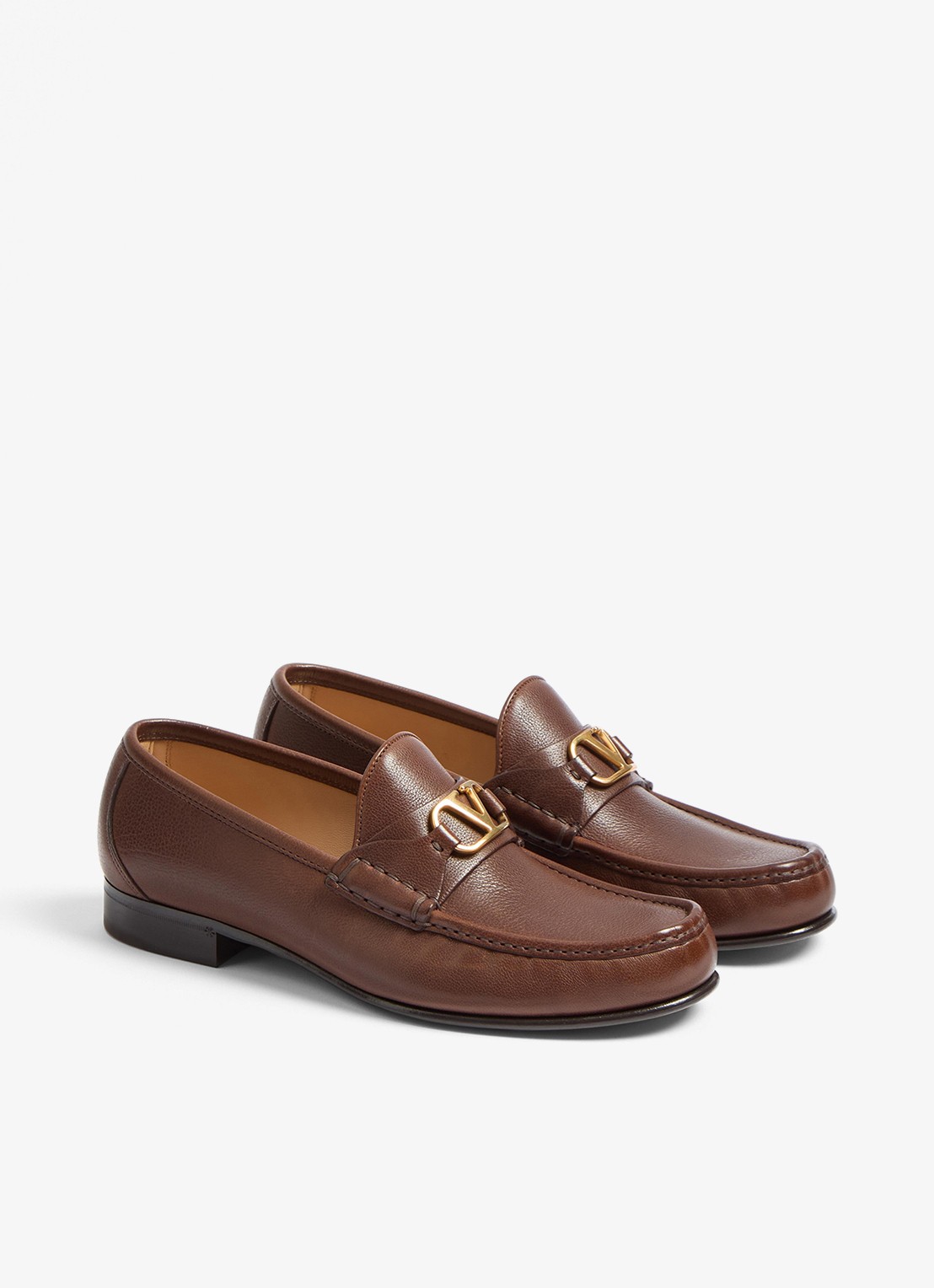 Valentino Garavani Loafer van leer - detail 4 bruin