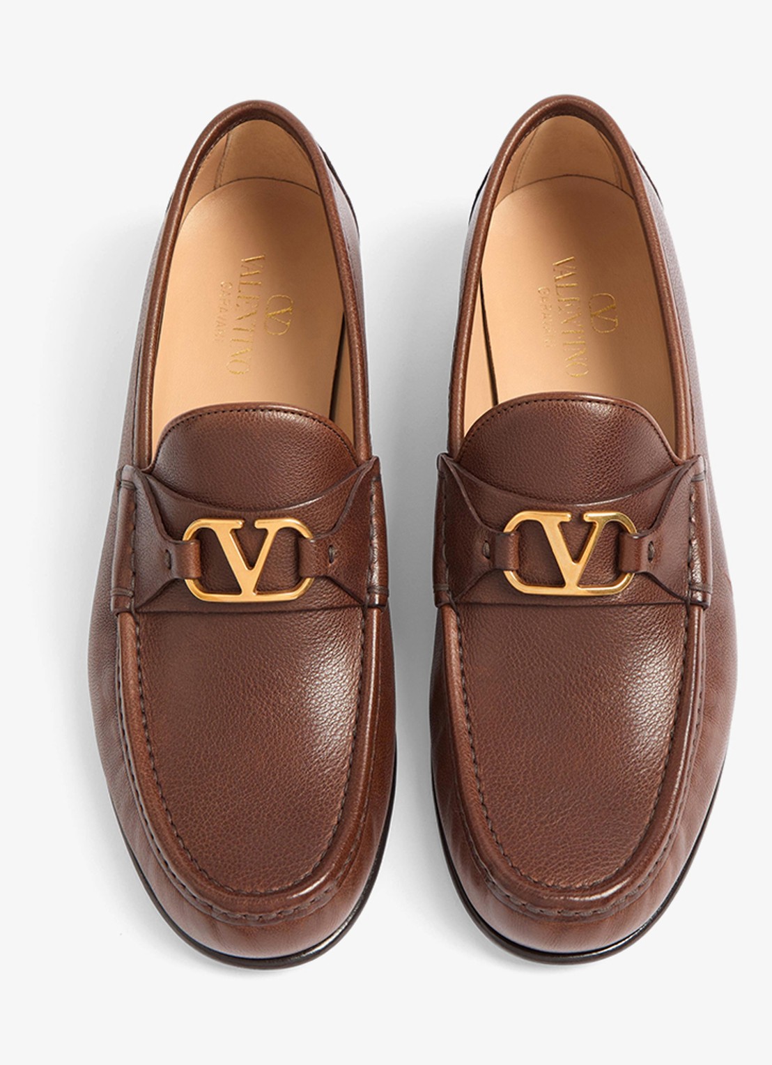 Valentino Garavani Loafer van leer - detail 5 bruin