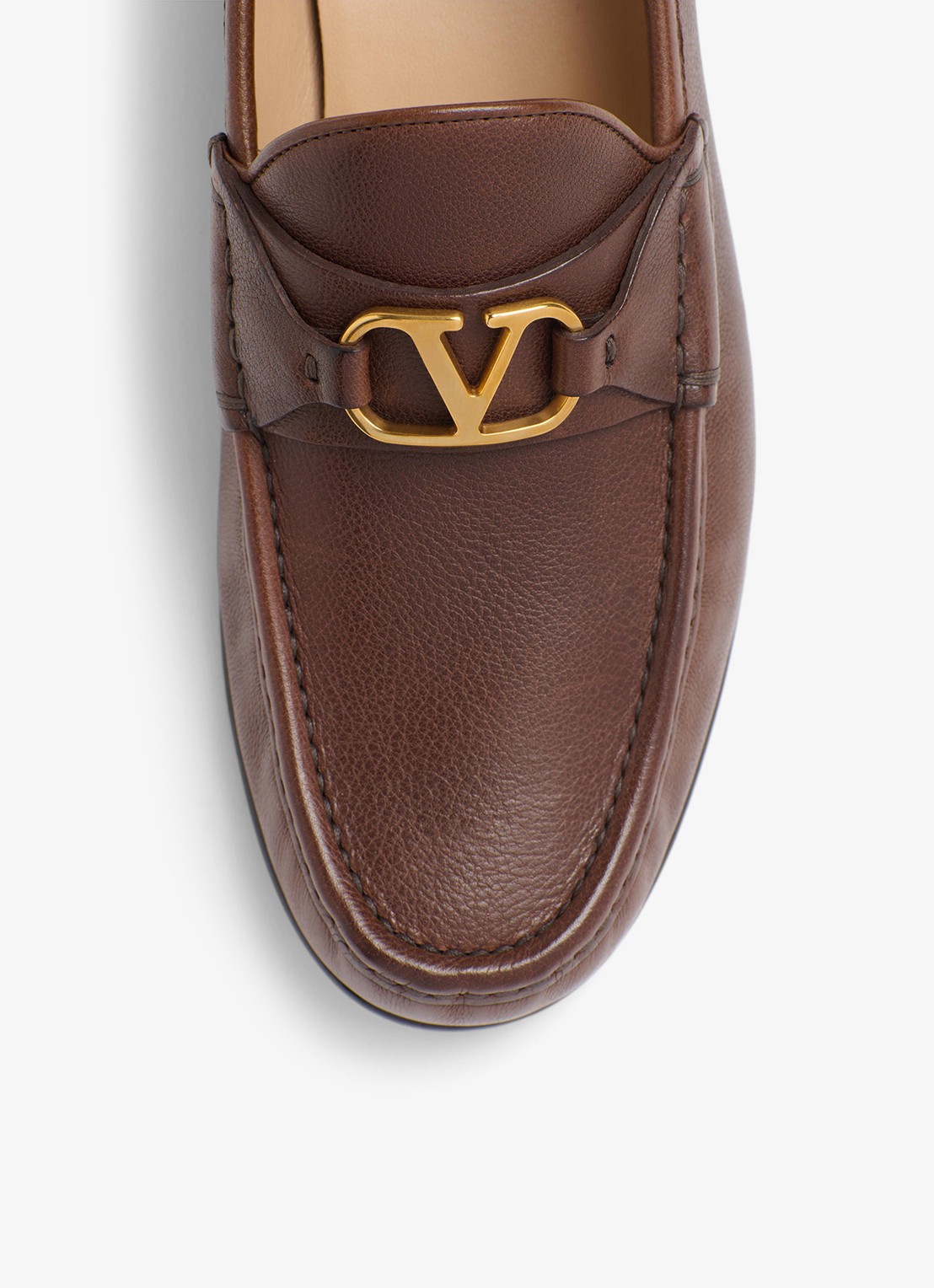 Valentino Garavani Loafer van leer - detail 6 bruin