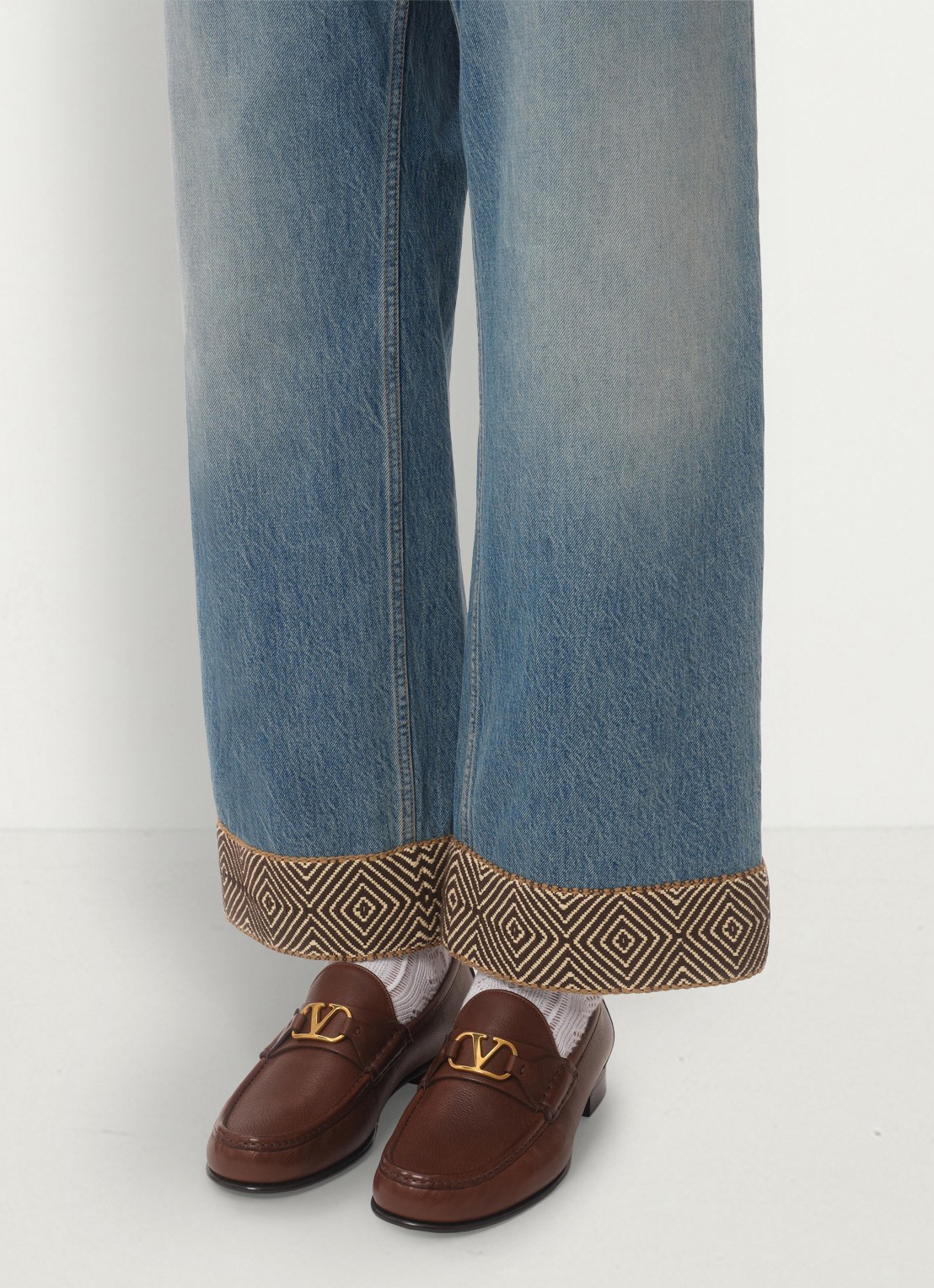 Valentino Garavani Loafer van leer - voorkant 3 bruin