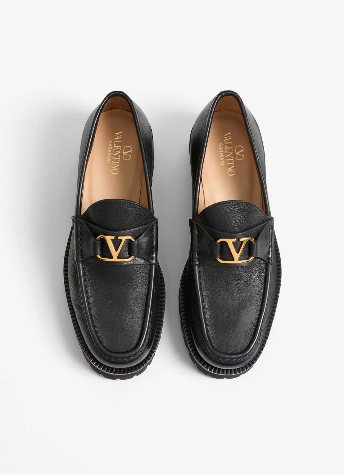 Valentino Garavani Loafer van leer - detail 4 zwart