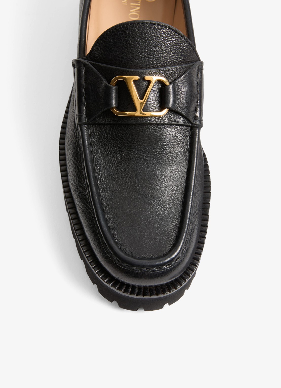 Valentino Garavani Loafer van leer - detail 5 zwart