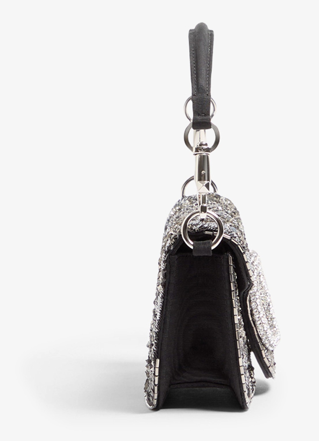 Valentino Garavani Locò Small handtas met pailletten en kralendecoratie - detail 3 zwart