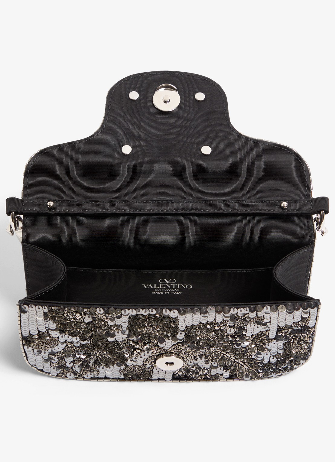 Valentino Garavani Locò Small handtas met pailletten en kralendecoratie - detail 4 zwart