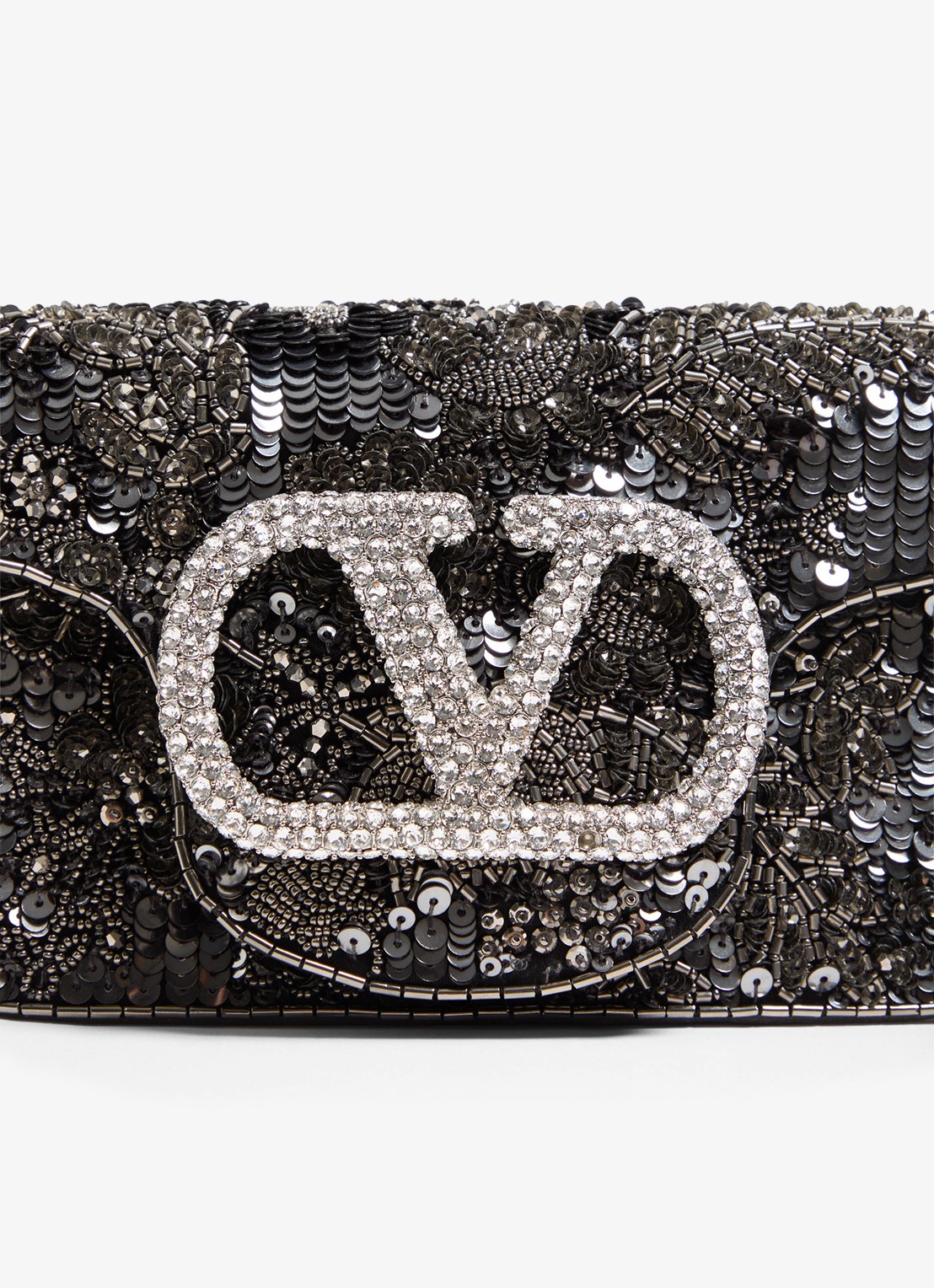 Valentino Garavani Locò Small handtas met pailletten en kralendecoratie - detail 5 zwart