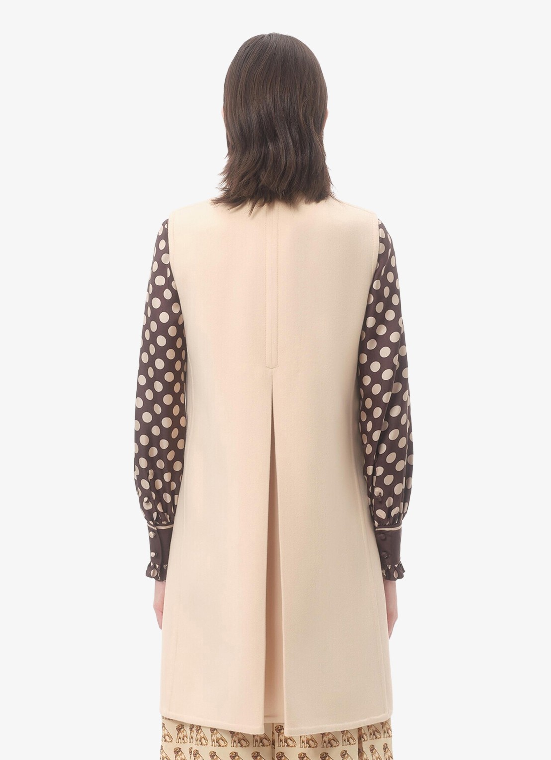 Valentino Garavani Longline gilet in kasjmierblend - achterkant 3 creme