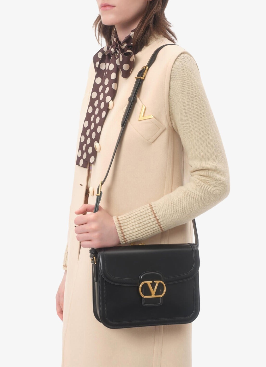 Valentino Garavani Longline gilet in kasjmierblend - detail 6 creme