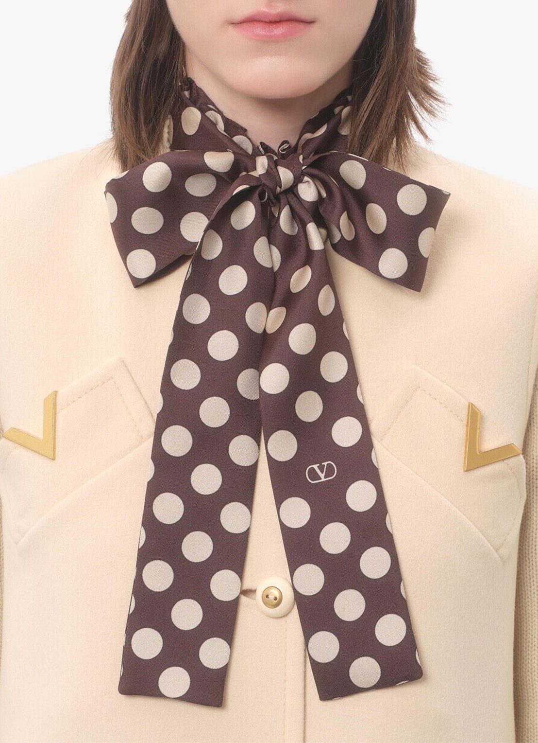 Valentino Garavani Longline gilet in kasjmierblend - detail 7 creme