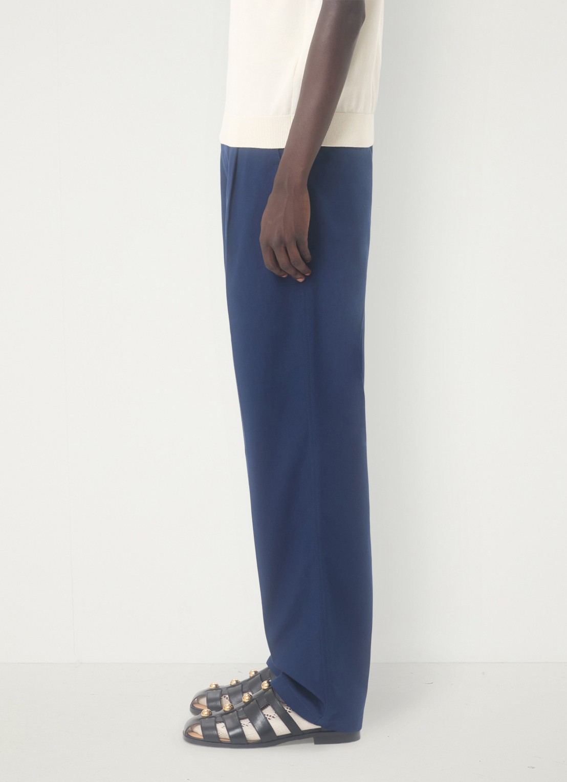 Valentino Garavani Loose fit chino met steekzakken - detail 5 donkerblauw