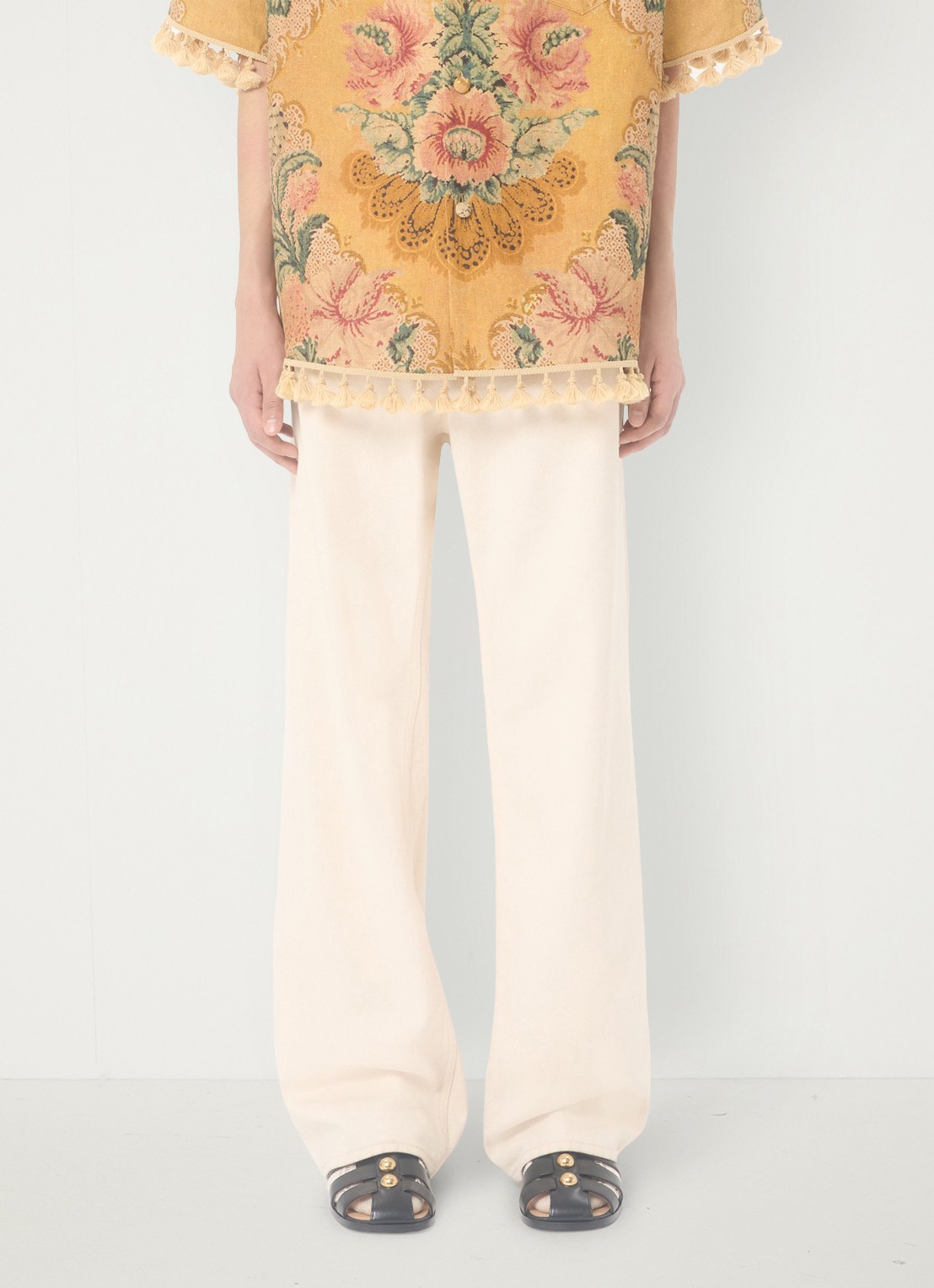 Valentino Garavani Loose fit jeans met gekleurde wassing - detail creme