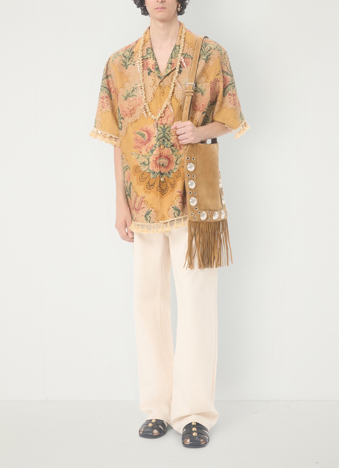 Valentino Garavani Loose fit jeans met gekleurde wassing - voorkant 5 creme