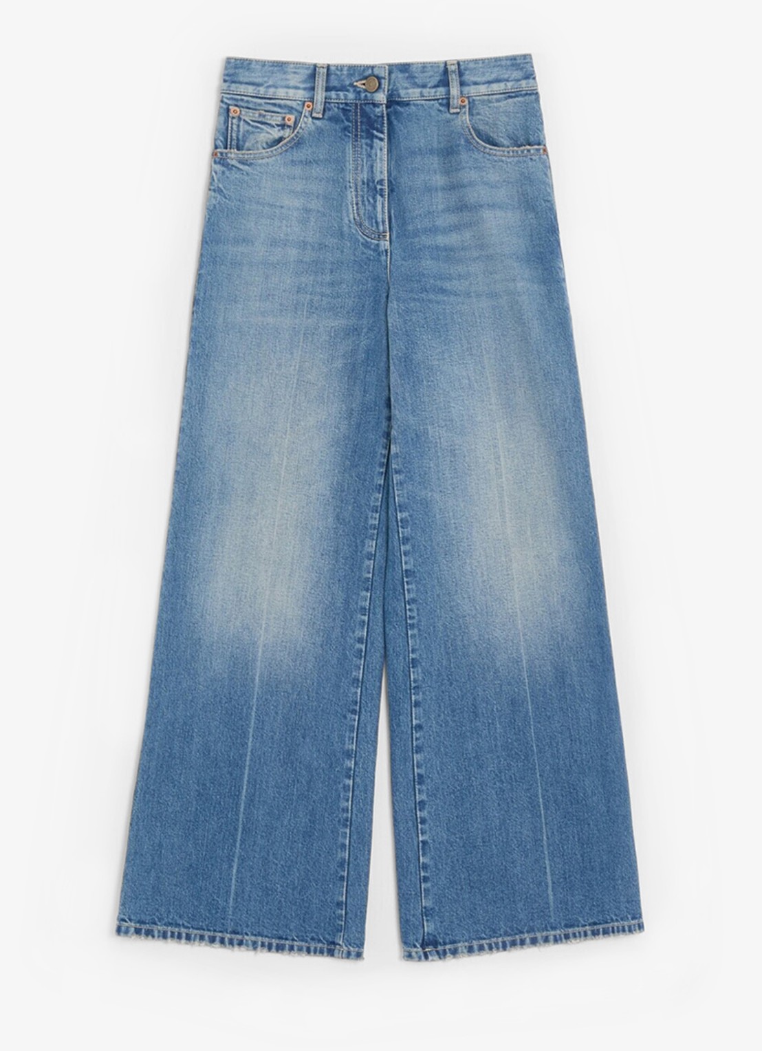 Valentino Garavani Mid waist flared jeans met medium wassing - voorkant 2 indigo