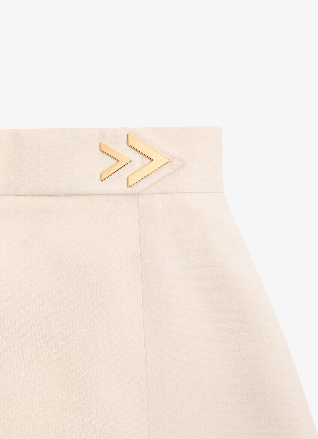 Valentino Garavani Midi A-lijn rok in zijdeblend - detail 4 creme